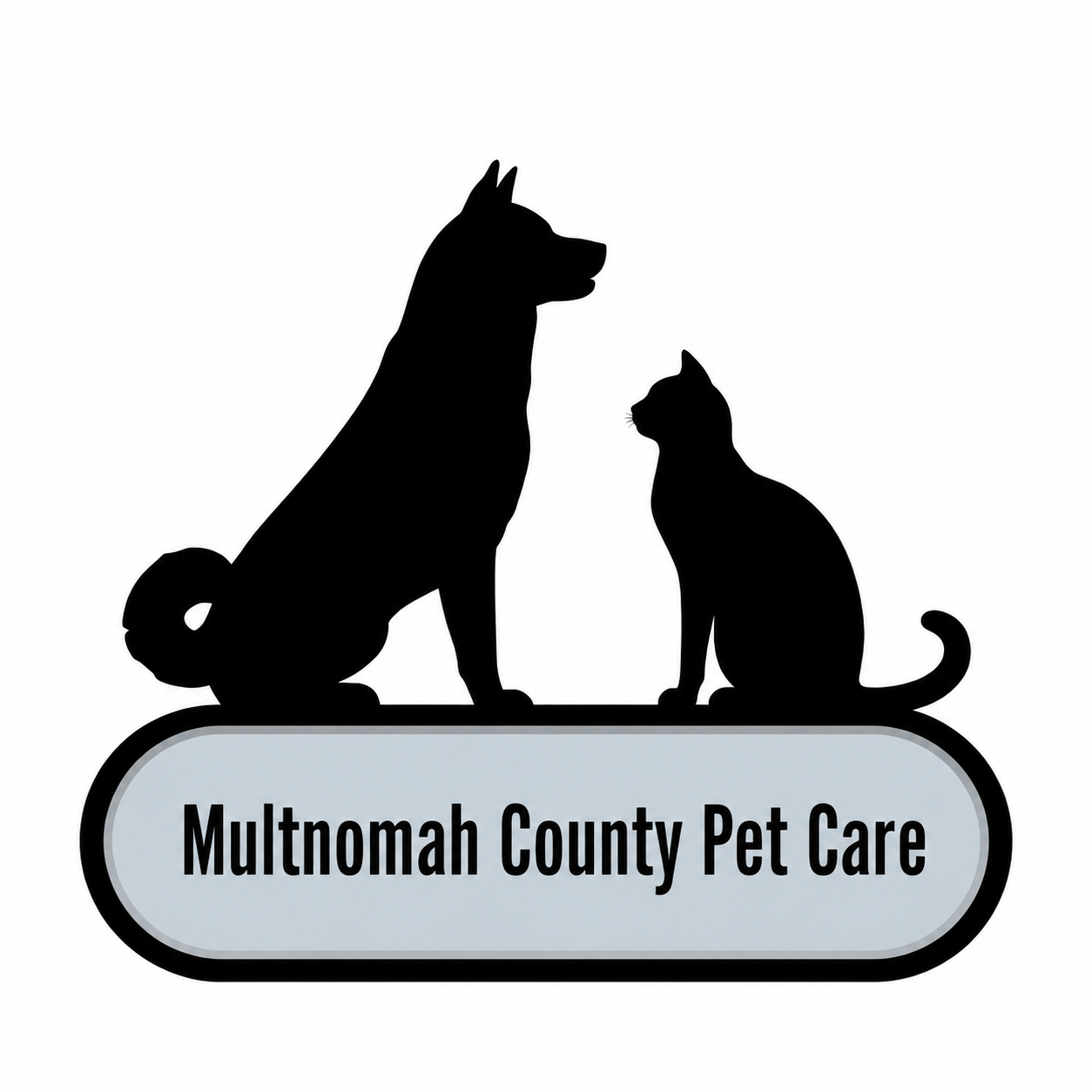 Multnomah County Pet Care logo with dog and cat silhouettes